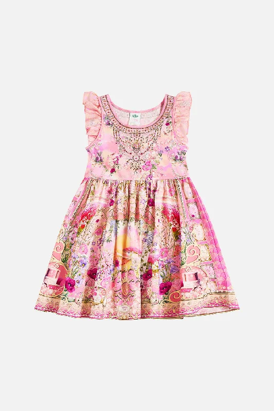 KIDS JERSEY AND WOVEN MINI FRILL DRESS 4-10 TOTALLY OZMOPOLITANWedding Dress