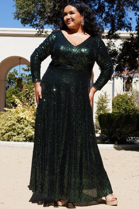 Sydneys Closet CE2302 Plus Size Long Sleeve Formal DressTighthug