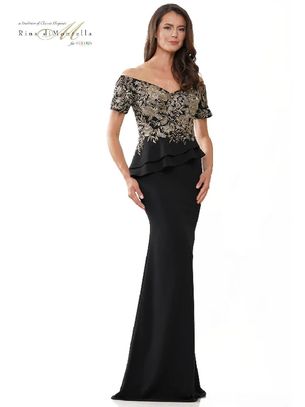 Rina di Montella RD2918 Long Off Shoulder Mermaid Formal GownTightmelody