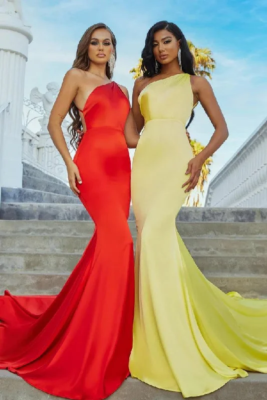 Portia and Scarlett PS22358 Long One Shoulder Fitted Prom DressTighten