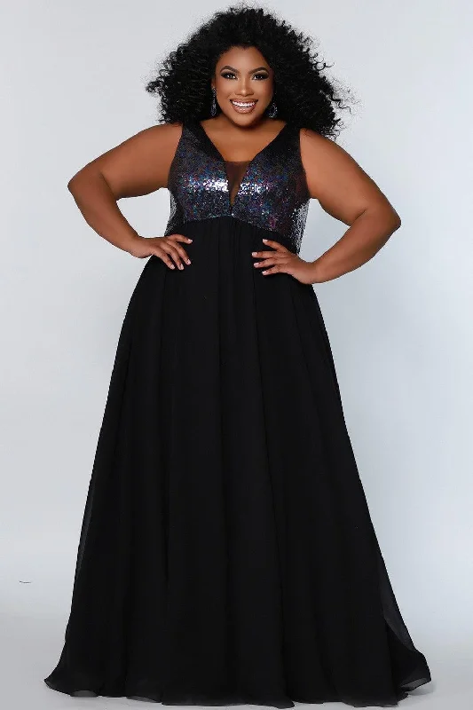 Sydneys Closet CE2205 Long Sleeveless Plus Size Formal DressTightly