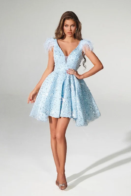 Portia and Scarlett PS21141 Homecoming Short Glitter DressTightcollar