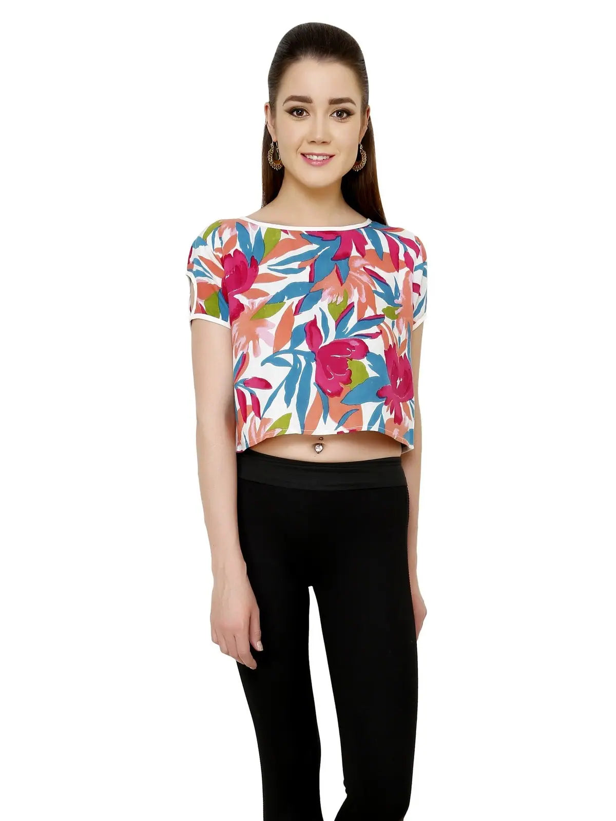 Pannkh Women's Floral Crop Top-PKT3019XSCroptopcraft