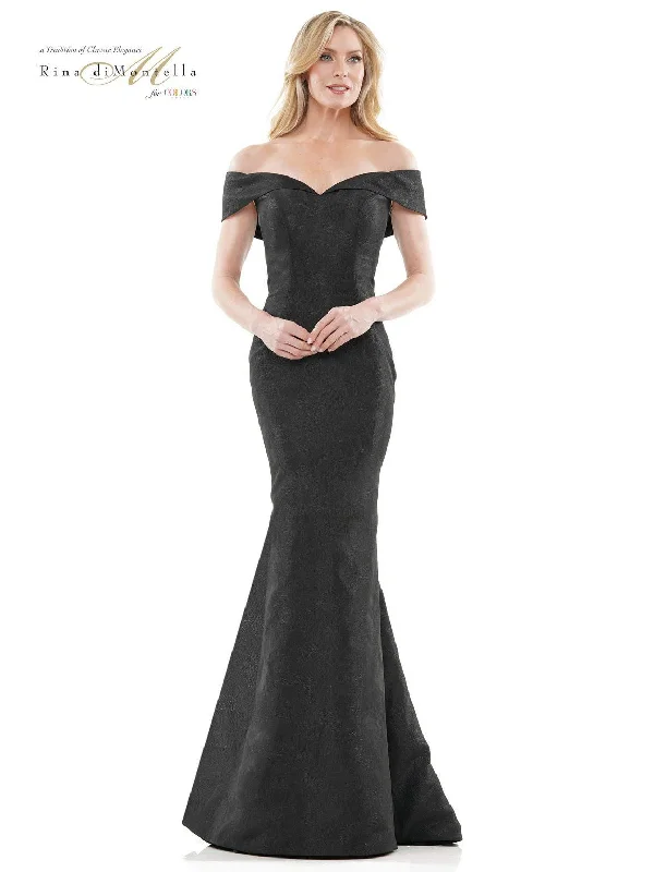 Rina di Montella RD2937 Long Off Shoulder Formal Mermaid GownTightcompetition