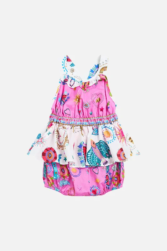 BABIES FRILL JUMP DRESS RAINBOW ROADSSilk Dress