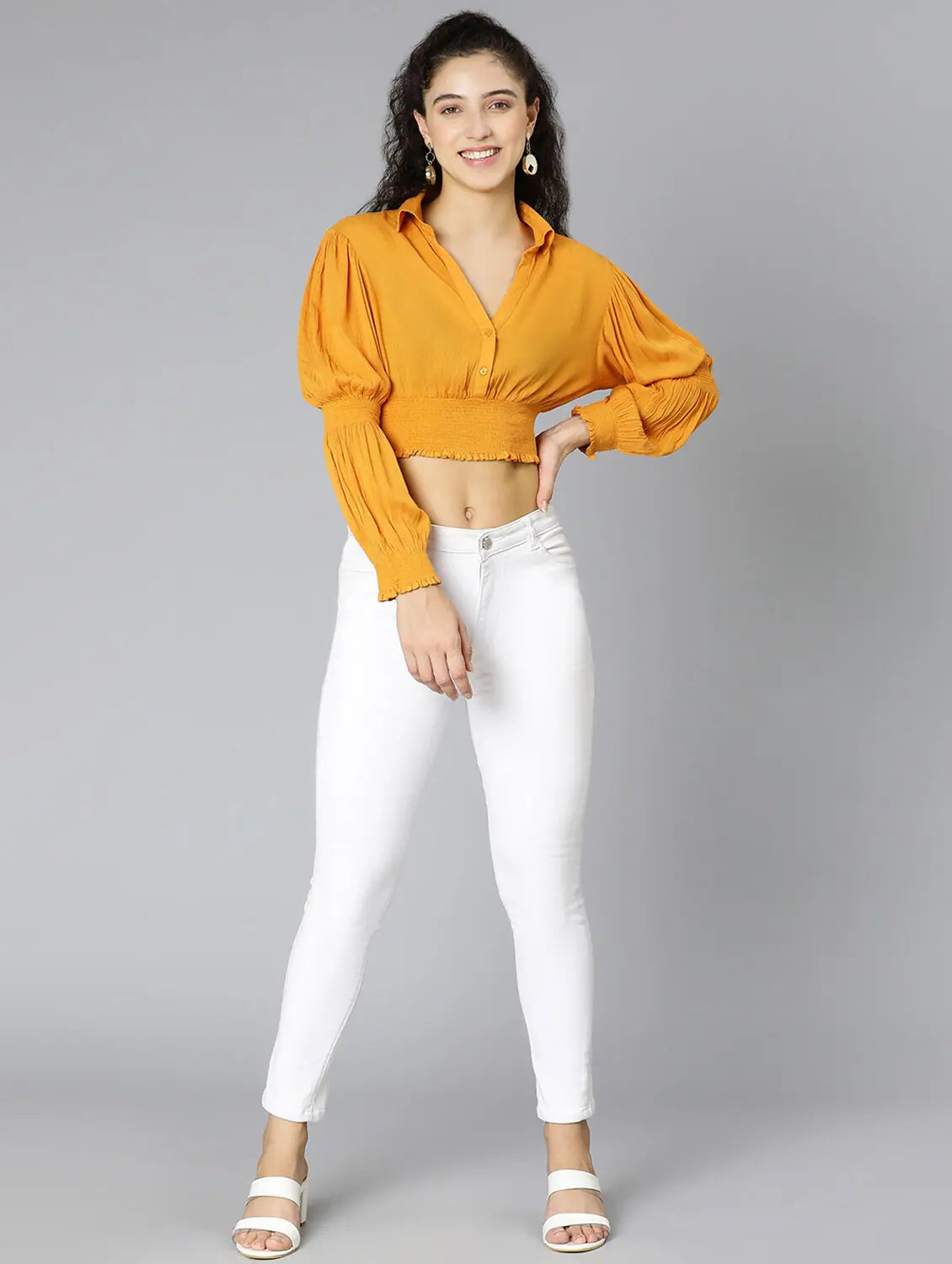 Mustard Color Musky Women Crop TopCroptophem