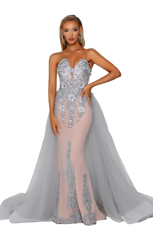 Portia and Scarlett PS6012 Long Fitted Overskirt Prom DressTightschedule