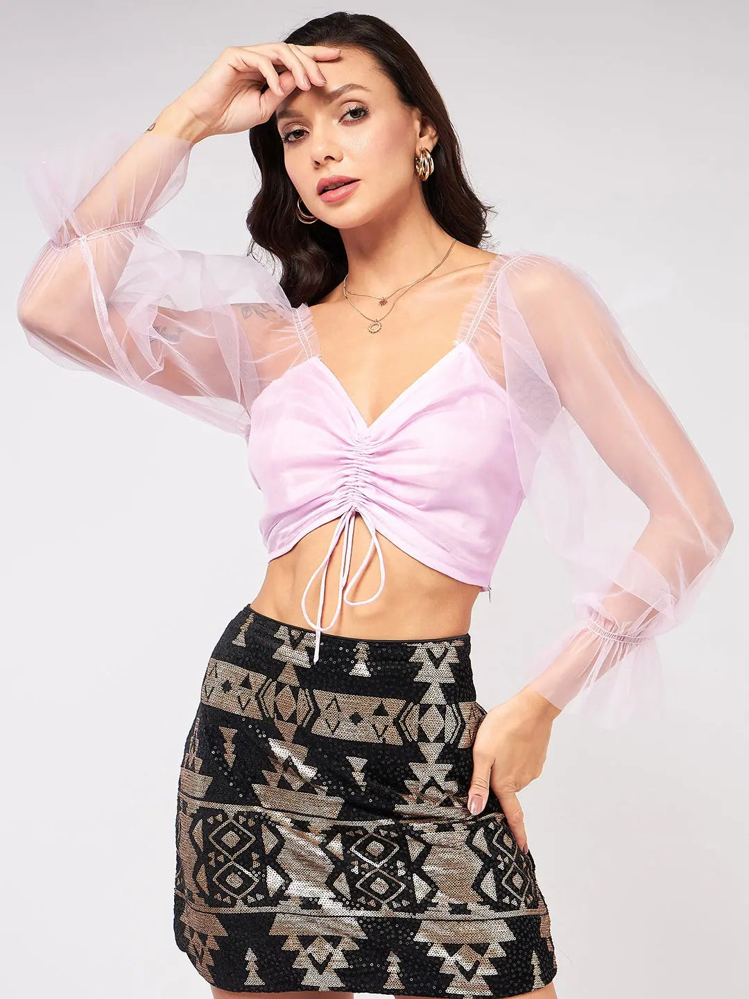 Sheer Sweetheart Neck Crop TopCroptopcrypto