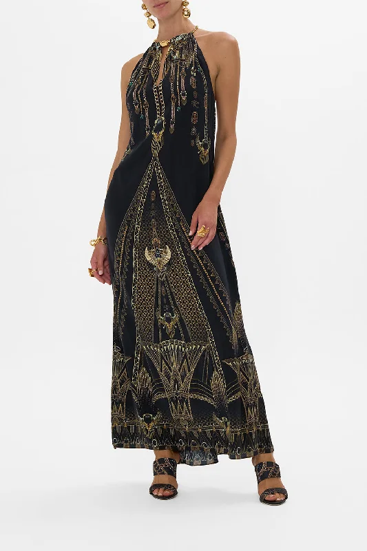 LOW BACK LONG DRESS WITH NECK HARDWARE CALL ME CLEOPATRABoho Dress