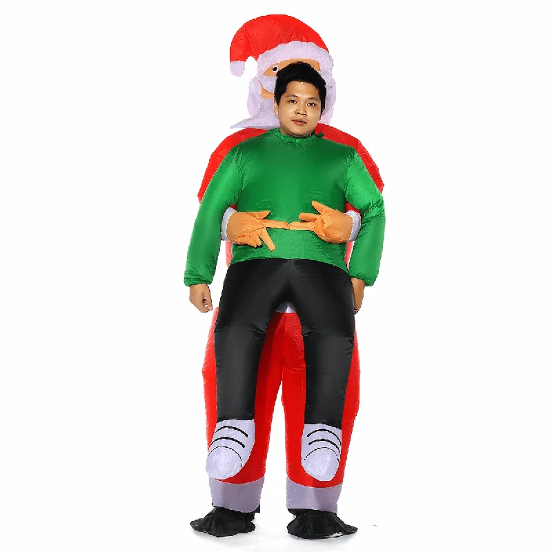 Christmas Adult Inflatable Santa Claus Funny Clothing Props Costume Adult Funny Blow up Suit Party Fancy Dress Unisex Costume for Women MenKimono Dress