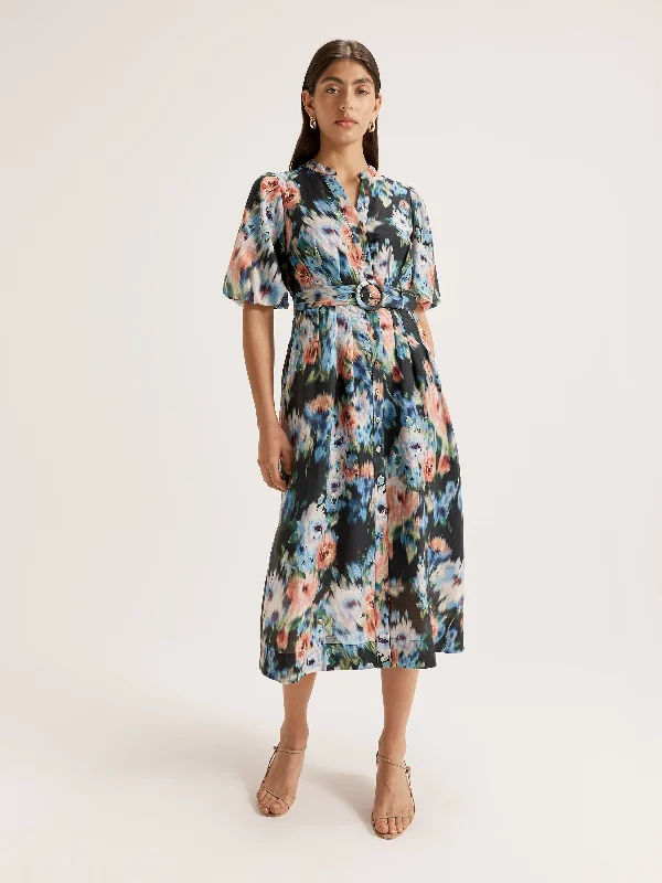 Hazy Floral DressFit-and-Flare Dress