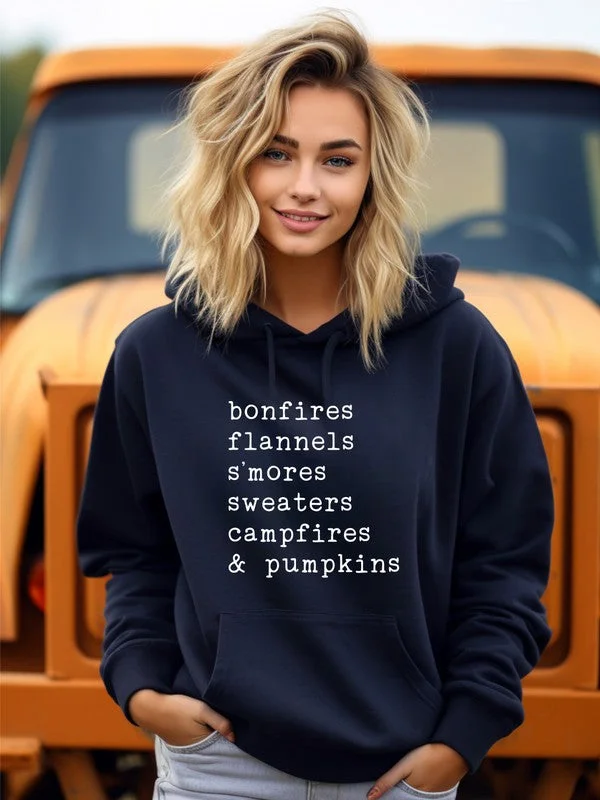 Bonfires Flannels S'mores Graphic Sweatshirt HoodieCultural Knit Tops