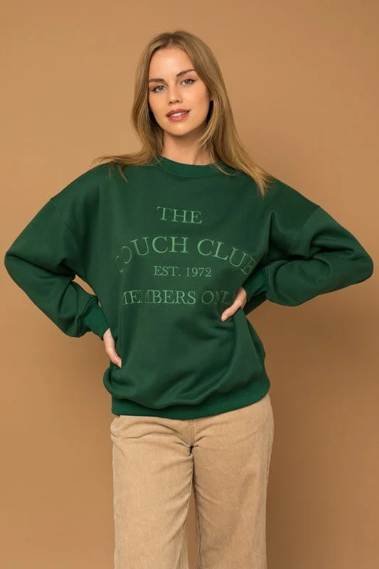 Couch Club Sweatshirt - Hunter GreenThermal Knit Tops