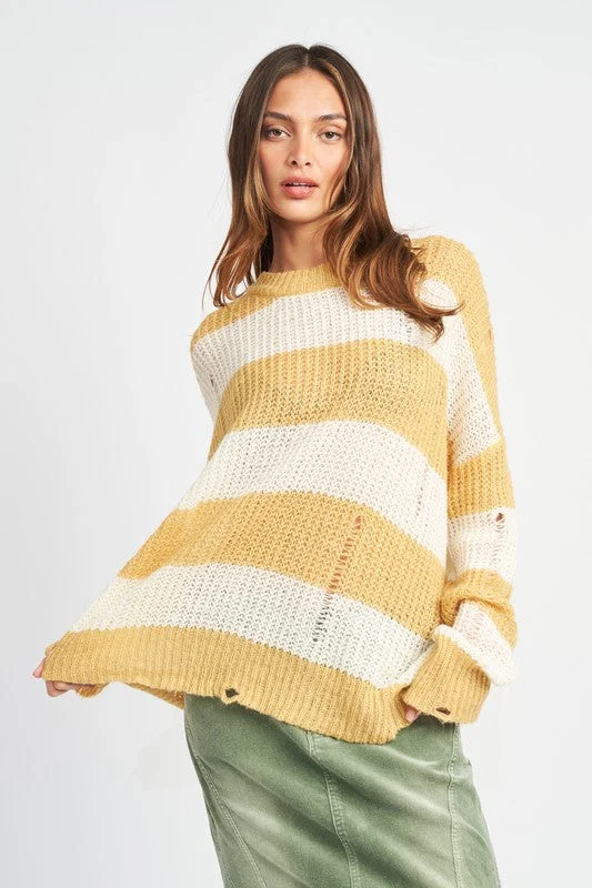 Distressed Knit TopScoop Neck Knit Tops