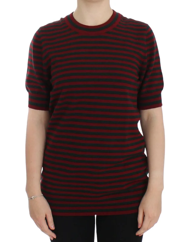 Dolce & Gabbana Elegant Striped Cashmere Crewneck SweaterCultural Knit Tops