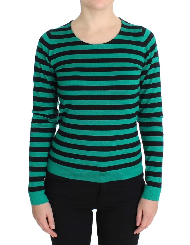 Dolce & Gabbana Elegant Striped Cashmere Silk SweaterFormal Knit Tops