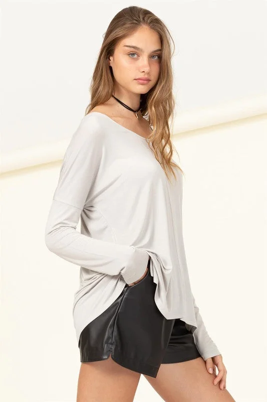 Effortless Endeavor Oversized Long Sleeve TopOutdoor Knit Tops