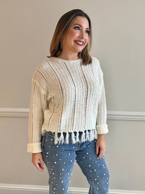 Knit Sweater With Tassel DetailUrban Knit Tops