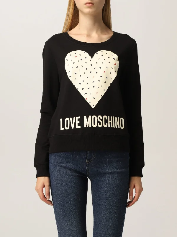 Love Moschino Black Cotton Women SweaterCamping Knit Tops