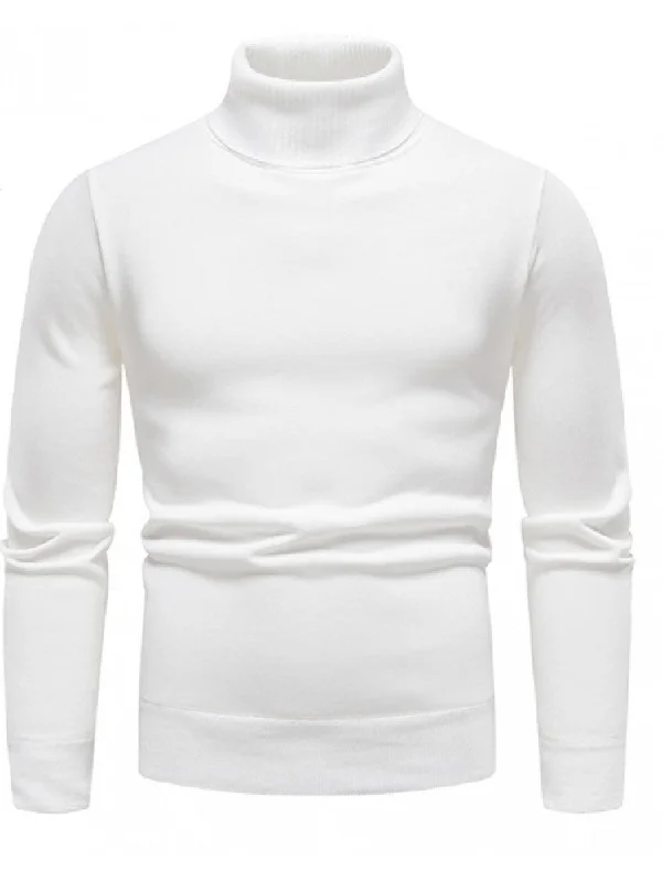 Pure Color Turtleneck Men's Long Sleeve KnitwearHiking Knit Tops