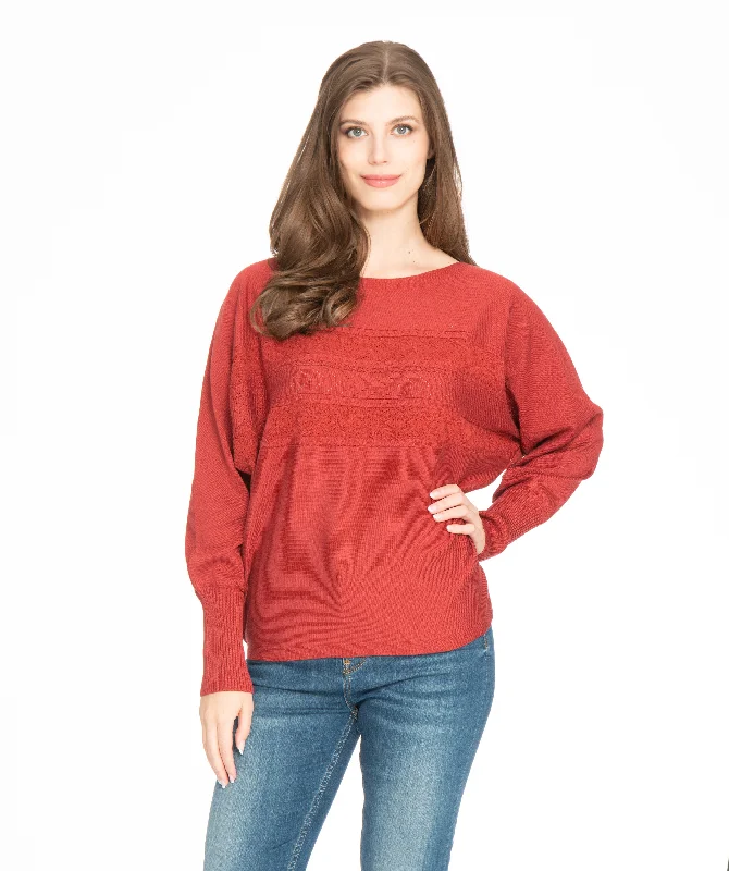 Spense Dolman Cable Sweater - CGTP03976MAthletic Knit Tops