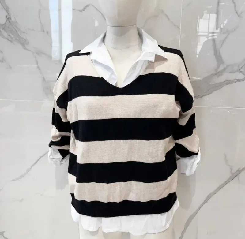 Stripe SweaterFormal Knit Tops