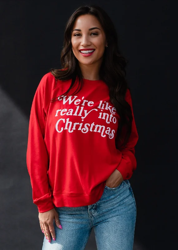 We're Like Really Into Christmas SweatshirtUrban Knit Tops