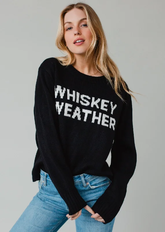 Whiskey Weather Sweater - BlackScoop Neck Knit Tops