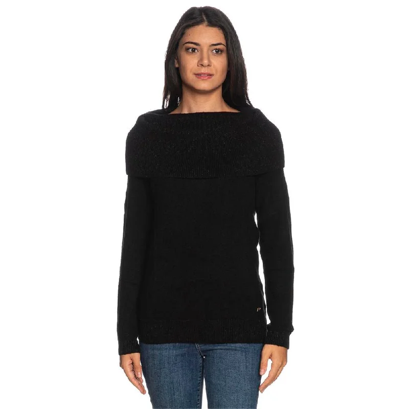 Yes Zee Black Viscose SweaterHip-Hop Knit Tops