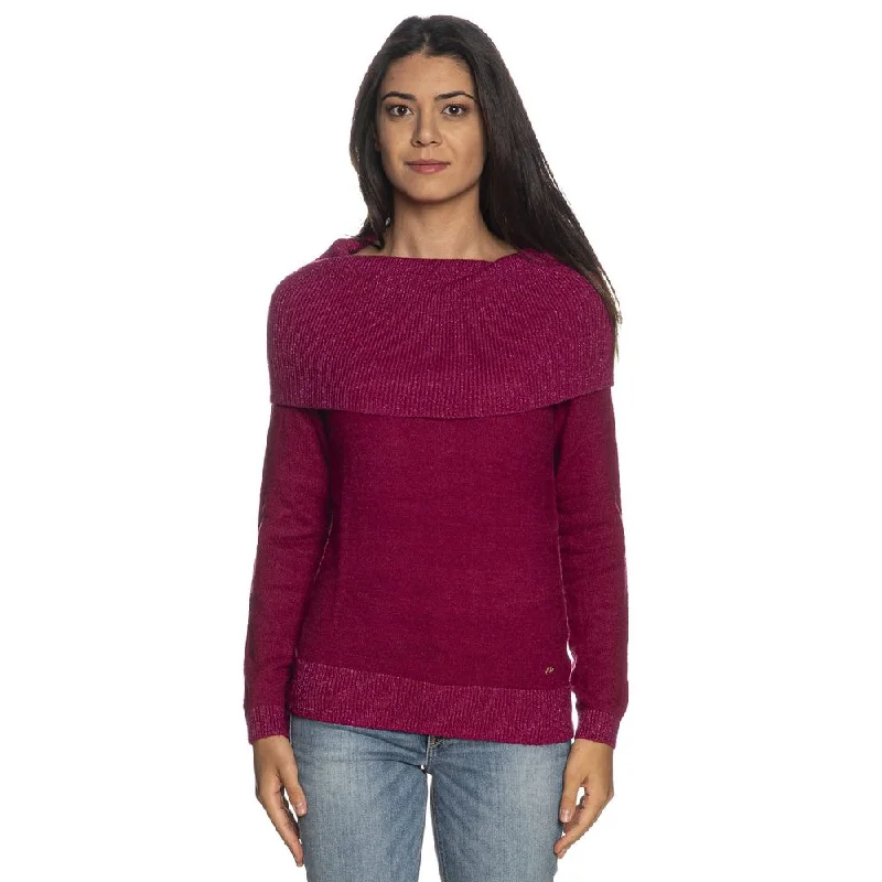 Yes Zee Fuchsia Viscose SweaterRunning Knit Tops