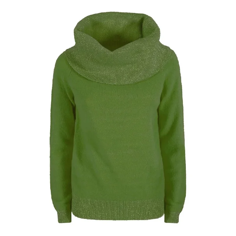 Yes Zee Green Viscose SweaterLounge Knit Tops