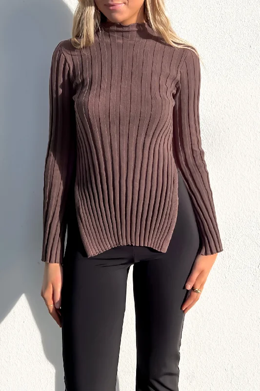 Sam Knit Long Sleeve Chocolate