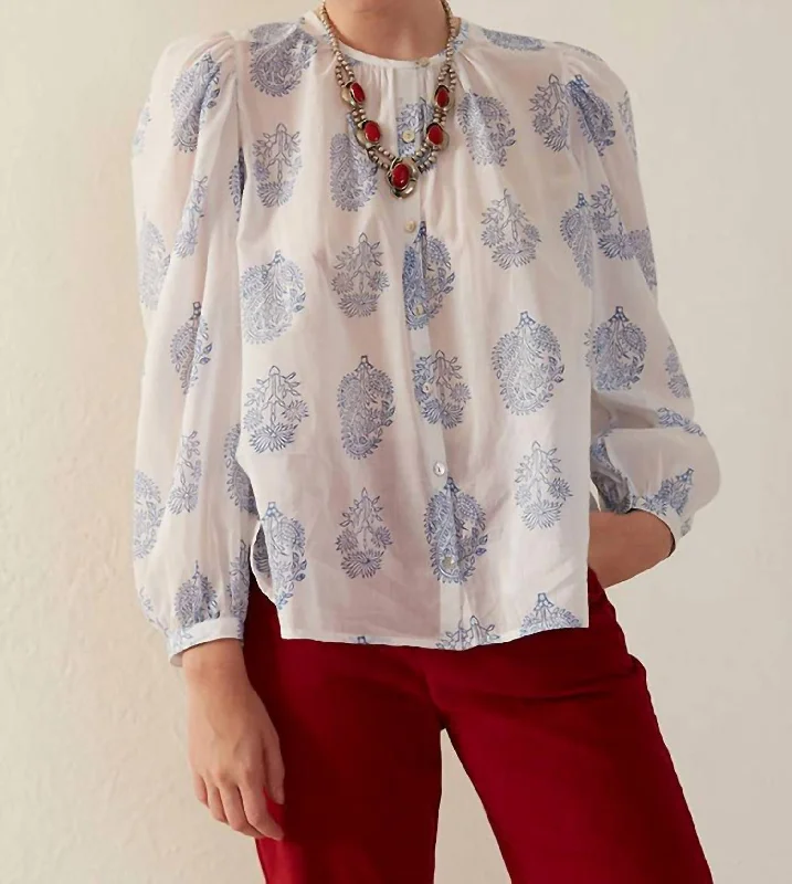 Anna Shirt In Lapis BloomDress Shirts