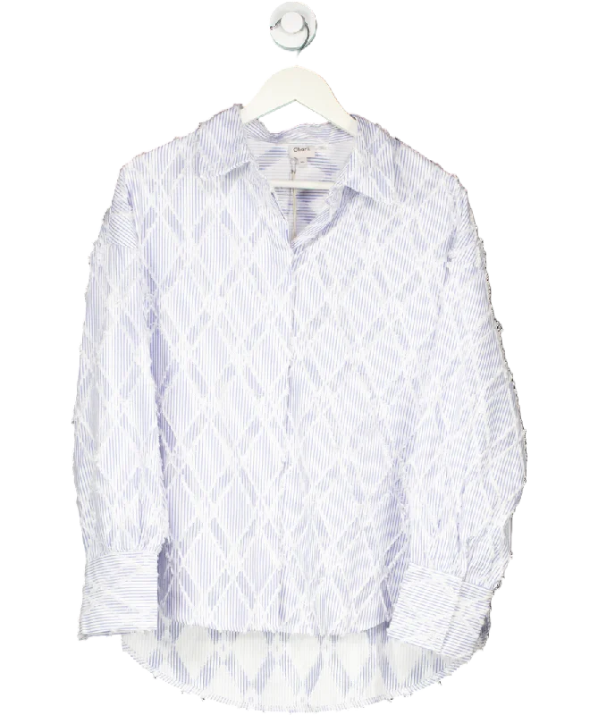 Charli London Blue Marlowe Stripe Shirt UK M/LDress Shirts