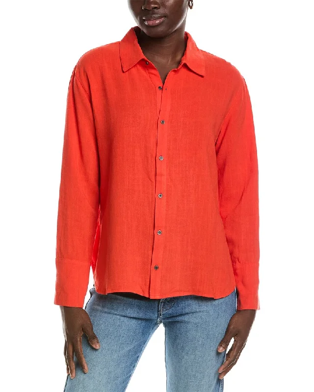 Chaser Helena Linen-Blend Button-Down ShirtRuffled Shirts