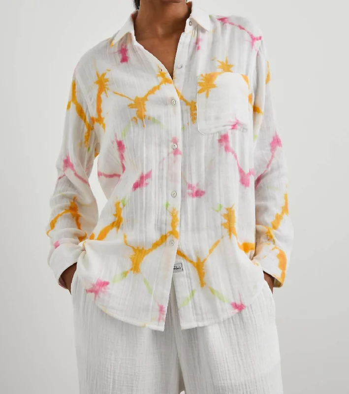 Ellis Long Sleeve Shirt In Neon KaleidescopeLuxury Shirts