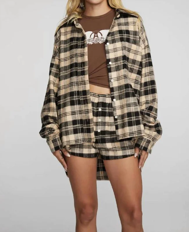 Flannel Long Sleeve Button Down Shirt In London PlaidSheer Shirts