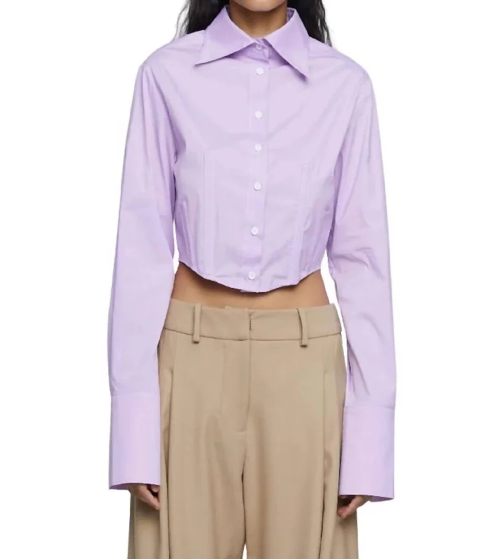 Frankie Shirt With Top Stitch In LavenderRibbed Cuff Shirts