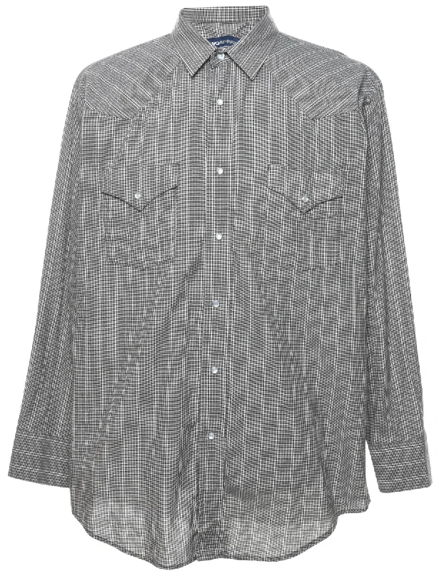 Grey Western Shirt - LCollege Shirts