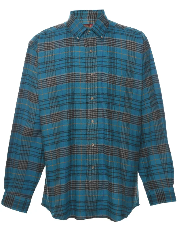 High Sierra Checked Blue Flannel Shirt - LQuick-Dry Shirts