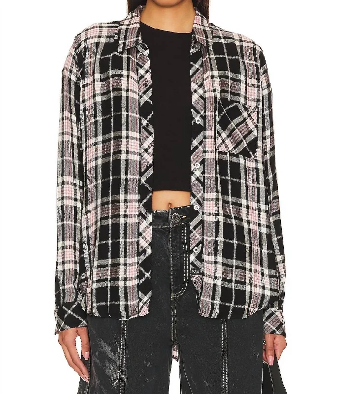 Hunter Plaid Shirt In Onyx RosePlush Shirts