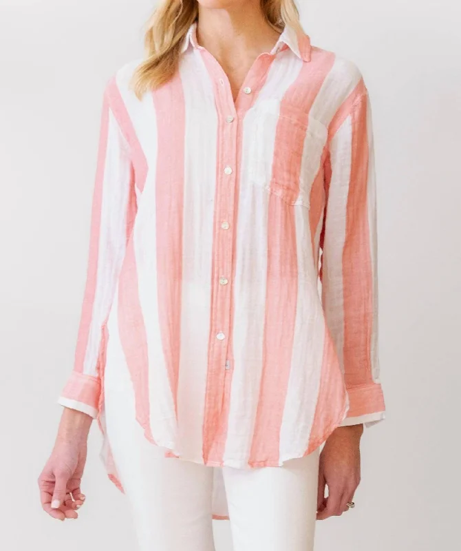 Jaylin Shirt In Playa StripeZippered Shirts