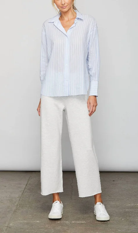 Kiri Button Down Shirt In Blue StripeSilk Shirts