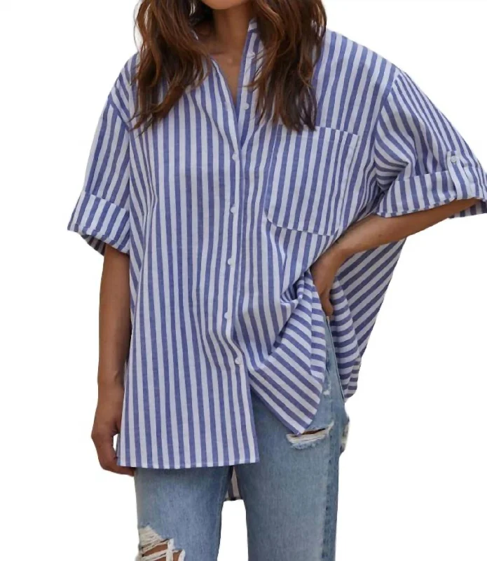 Laguna Striped Shirt In Denim/white StripeButton-Up Shirts