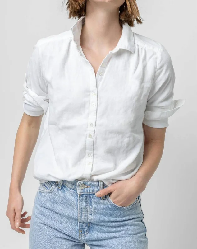 Long Sleeve Button Down Shirt In WhiteArtist Shirts