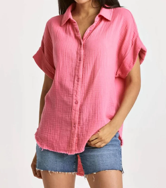 Lorelei Button Front Shirt In Pink CyclamenBranded Shirts