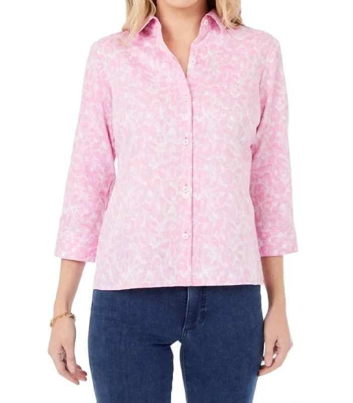 Lucie Panther Shirt In Pink PeachPocket Shirts