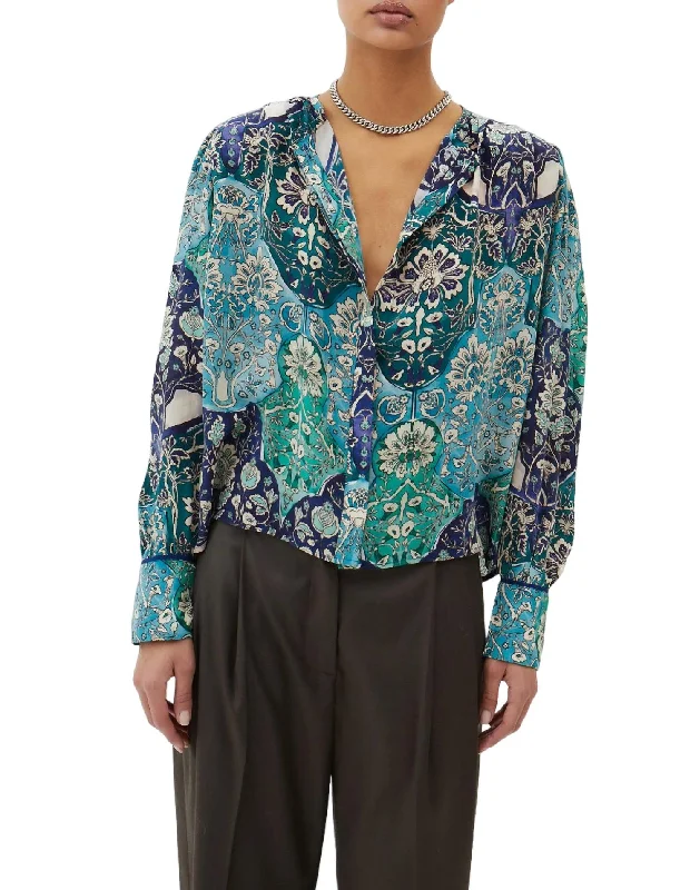 Lugo Mia Shirt In Mix 2 BlueStudded Shirts