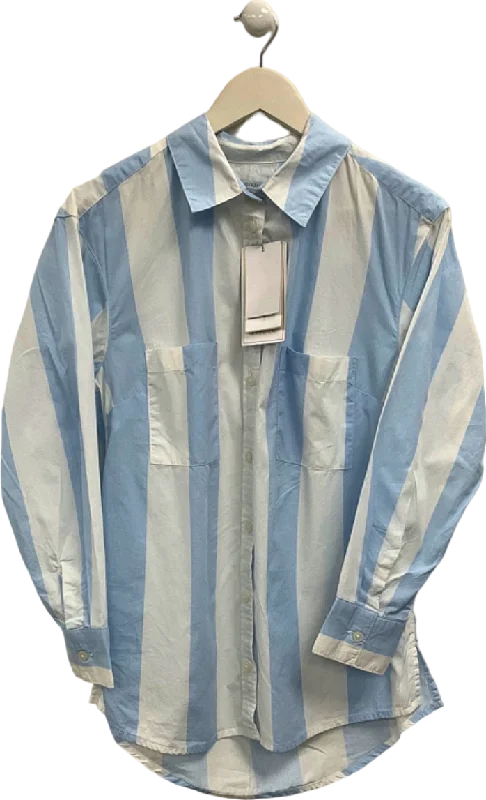 Michelle Keegan Blue/White Striped Shirt UK 8Wool Shirts