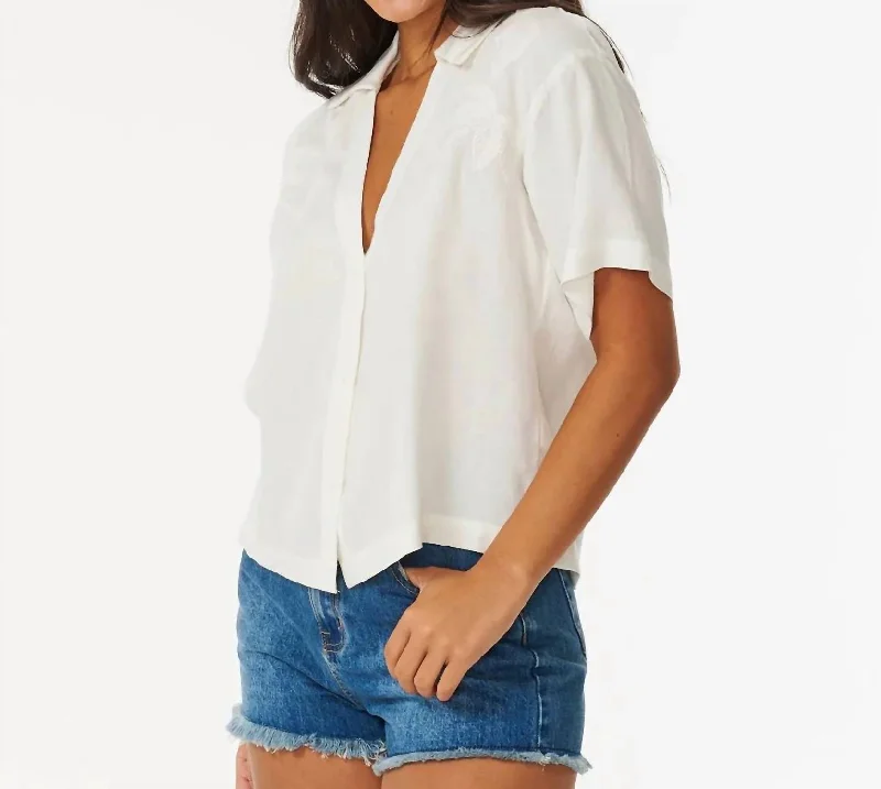 Pacific Dreams Embroidered Shirt In CreamMesh Shirts